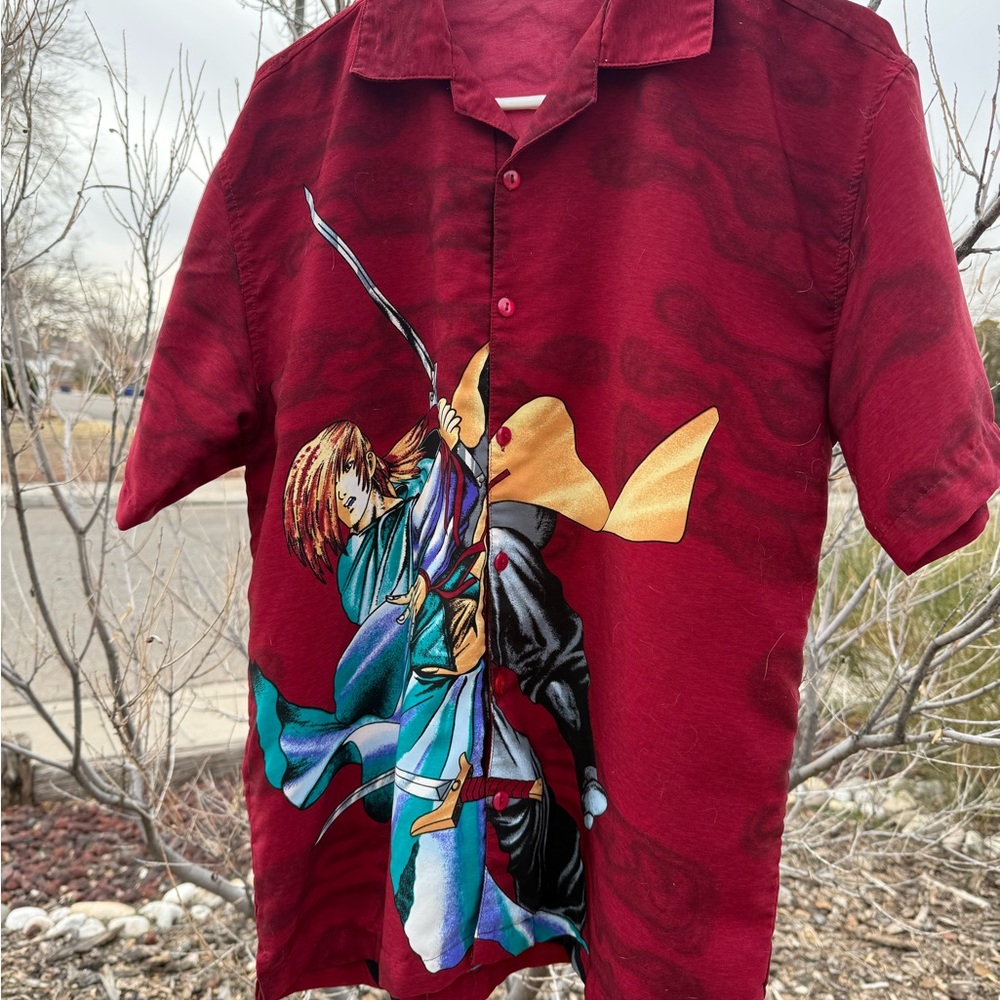 Wild Anime Swordsman Buttondown Shirt
